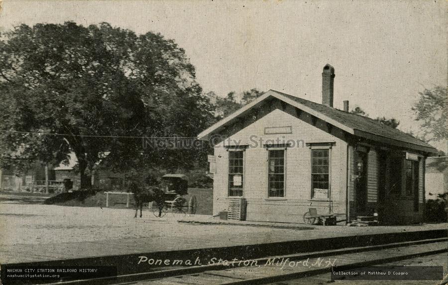 Postcard: Ponemah Station, Milford, New Hampshire